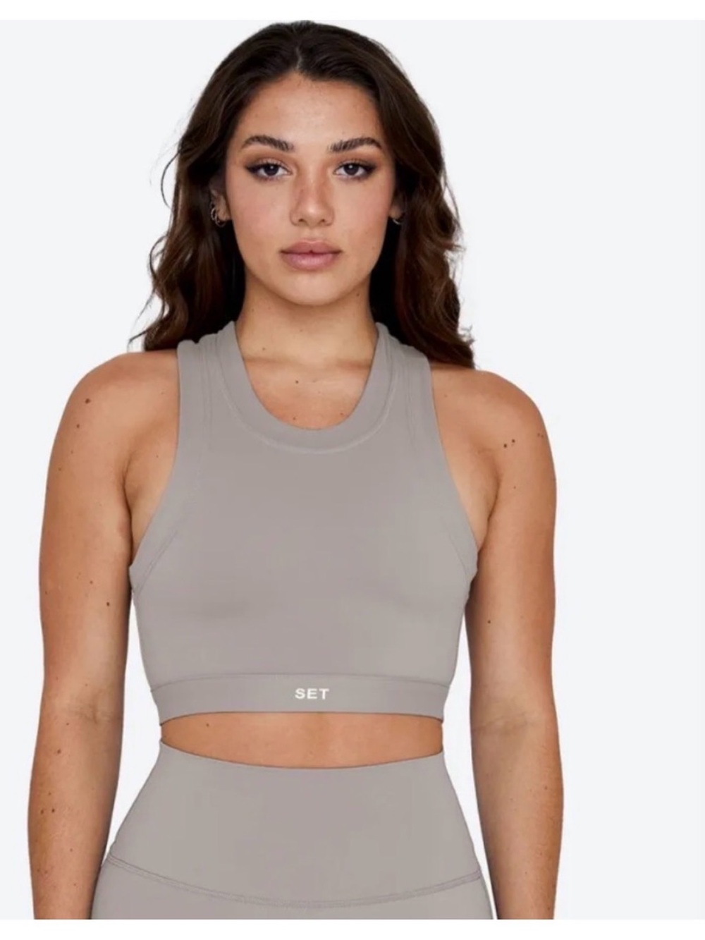 SPORTBODY™ HIGH NECK BRA - STONE